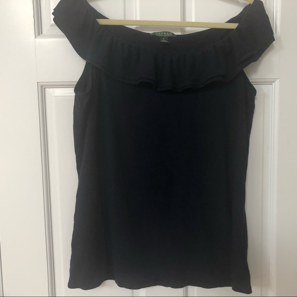 Ralph Lauren ruffle top jersey